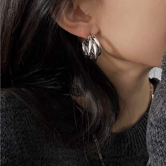 Chunky Gold Hoop Earrings | Bold Statement Hoops (Gold or Silver) - Picture 5 of 16